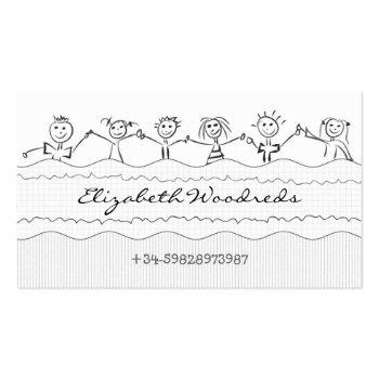 Small Children Business Card Front View