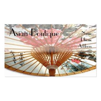 Small Chinese Bamboo Umbrella -- Asian Goods Business Card Front View