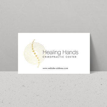 chiropractic abstract gold circles logo business card