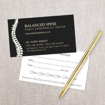 chiropractic chiropractor appointment reminder  business card