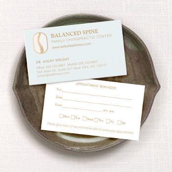 chiropractic chiropractor appointment reminder business card
