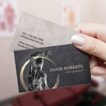 chiropractic gold circle therapist chiropractor business card