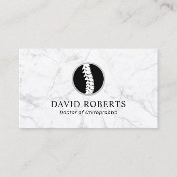 chiropractic spine logo trendy marble chiropractor business card