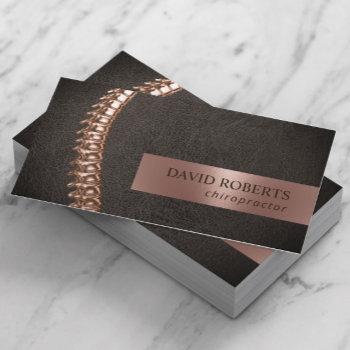 chiropractor chiropractic rose gold spine leather business card