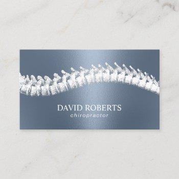 chiropractor chiropractic spine therapy dusty blue business card