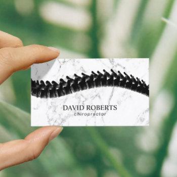 chiropractor chiropractic spine therapy marble business card