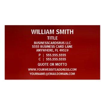 Small Chiropractor Red Business Card Back View