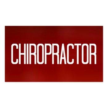 Small Chiropractor Red Business Card Front View