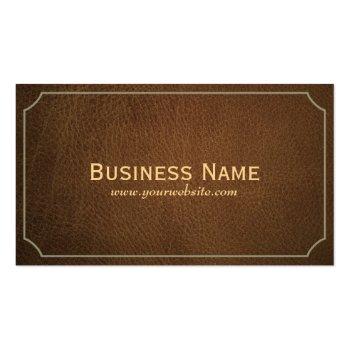 Small Chiropractor Vintage Leather Business Card Front View