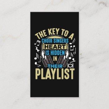 choir singer key to heart musical orchestra lover business card
