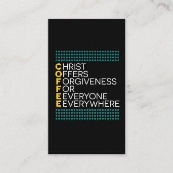 christ offers forgiveness for everyone everywhere business card