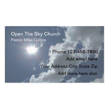 Small Christian Church Pastor Sky Sun Business Card Front View