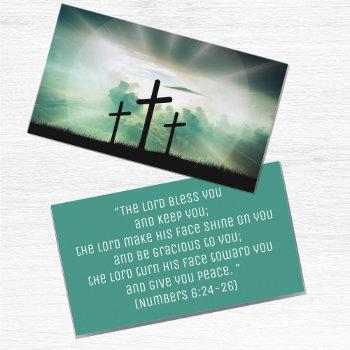 christian inspirational bible religious cross business card