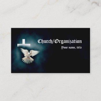 christianity-religious dove & cross business card