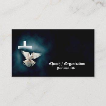 christianity-religious dove & cross business card