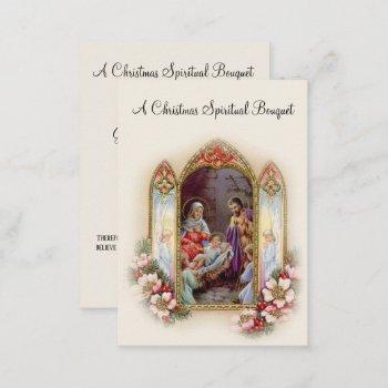 christmas nativity spiritual bouquet  holy card
