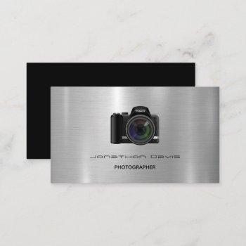 chrome metal design photography camera business card