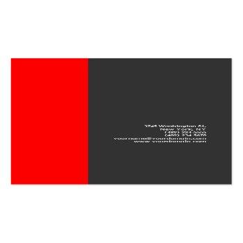 Small Chubby Stylish Gray Red Minimalist Modern Business Card Back View
