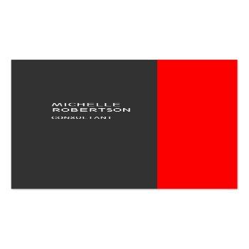 Small Chubby Stylish Gray Red Minimalist Modern Business Card Front View