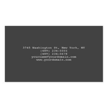 Small Chubby Stylish Script Trendy Grey Background Business Card Back View