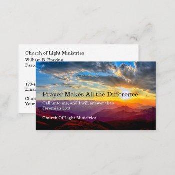 church combination prayer and business cards