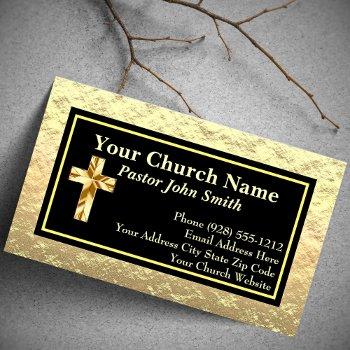 church pastor gold and black business cards