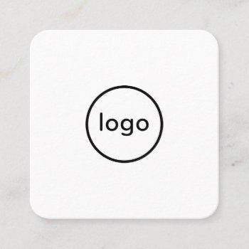 circle professional white add your custom logo square business card