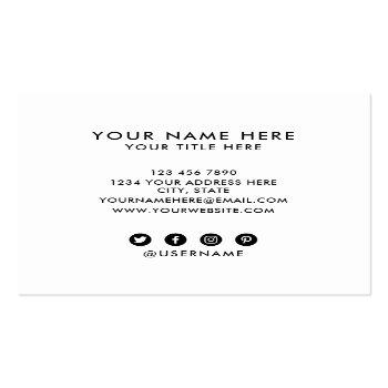 Small Circle Professional White Add Your Custom Logo Square Business Card Back View