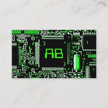 circuit green 2 'monogram business card template