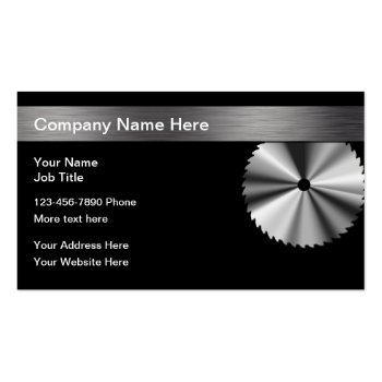 Small Circular Saw Blade Construction Business Card Back View