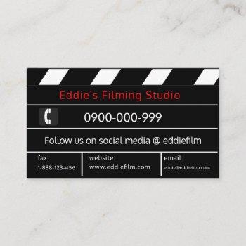 clapperboard film & video movie slate business card