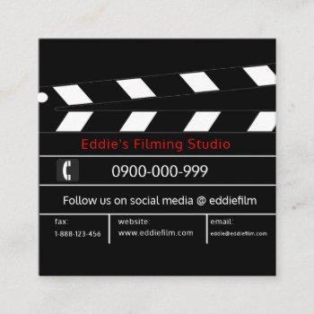 clapperboard film & video movie slate square business card