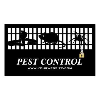 Small Classic Exterminator Pest Control Iron Grating Business Card Front View