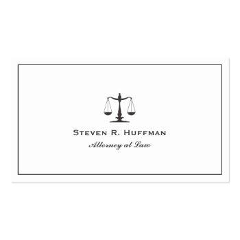 Small Classic Frame Attorney  Justice Scale Professional Business Card Front View