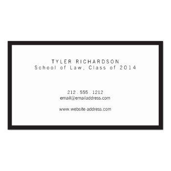 Small Classic Graduate Student Business Card Back View