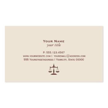 Small Classic Lawyer, Attorney Business Card Back View