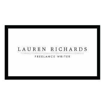 Small Classic Luxe Black And White With Social Media Business Card Front View