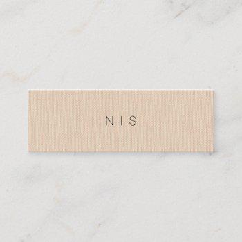 classic modern minimalist brown linen background mini business card