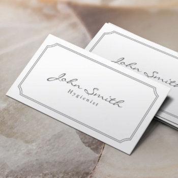 classic pearl white hygienist business card
