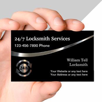 classy 24 house locksmith service business card