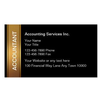 Small Classy Accountant Business Cards Front View