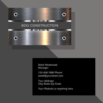classy and cool construction theme business cards