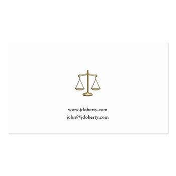 Small Classy Attorney At Law | Lawyer Business Card Back View