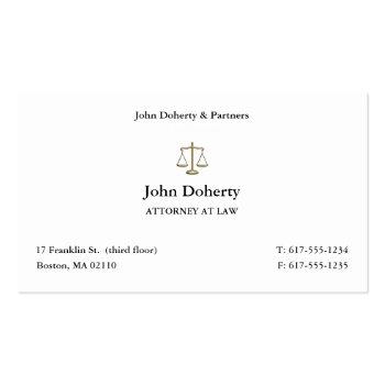 Small Classy Attorney At Law | Lawyer Business Card Front View