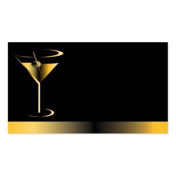 Small Classy Bartender Business Cards Front View