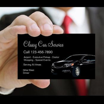 classy car service or uber driver business card