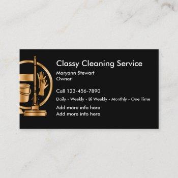 classy cleaning service business cards