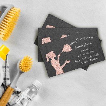 classy cleaning services rose logo maid kraft glam business card