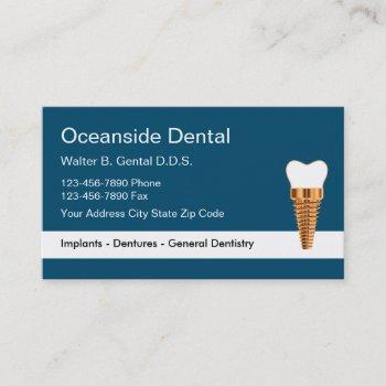 classy dentist implant appointment business cards