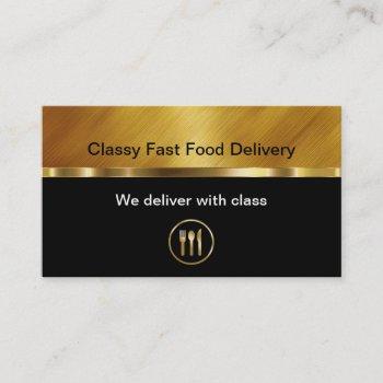 classy food delivery business cards